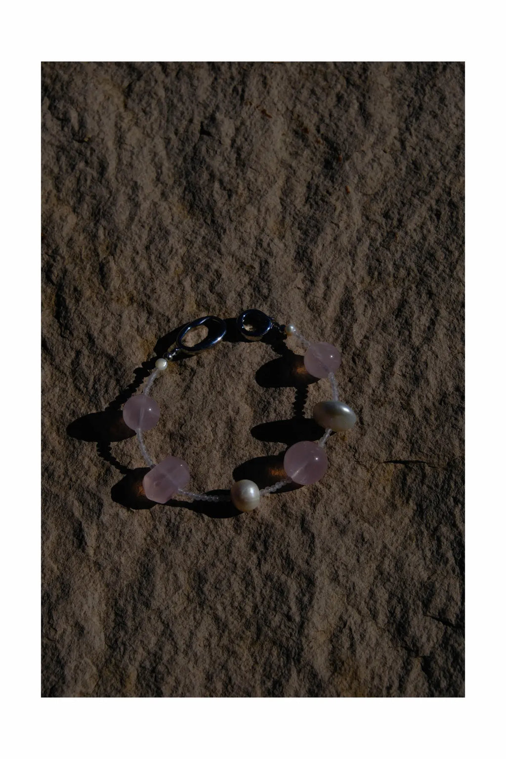 Rose Quartz & Baroque Pearl Bracelet