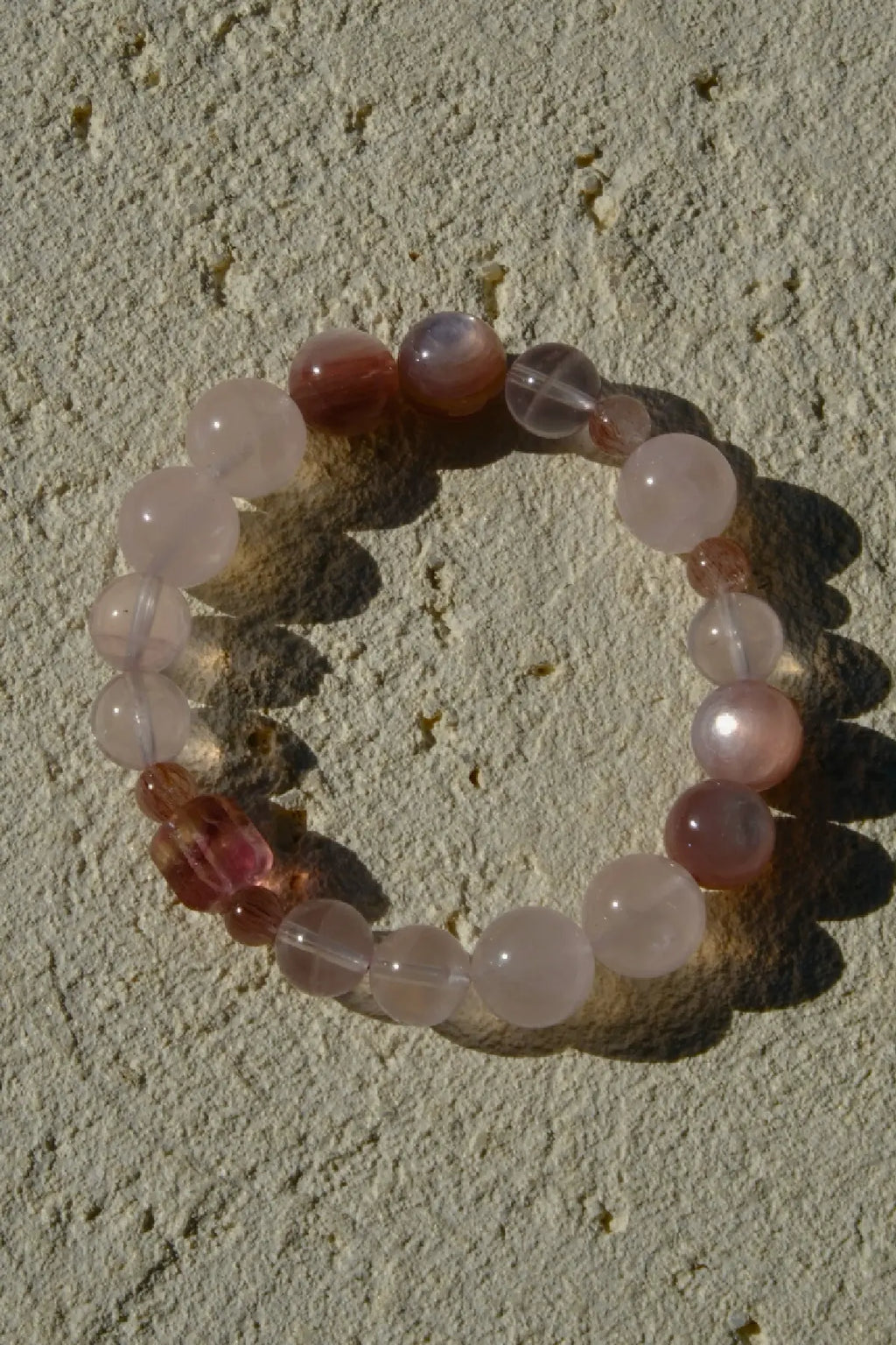 Rose Quartz  & Pink  Lepidolite Bracelet