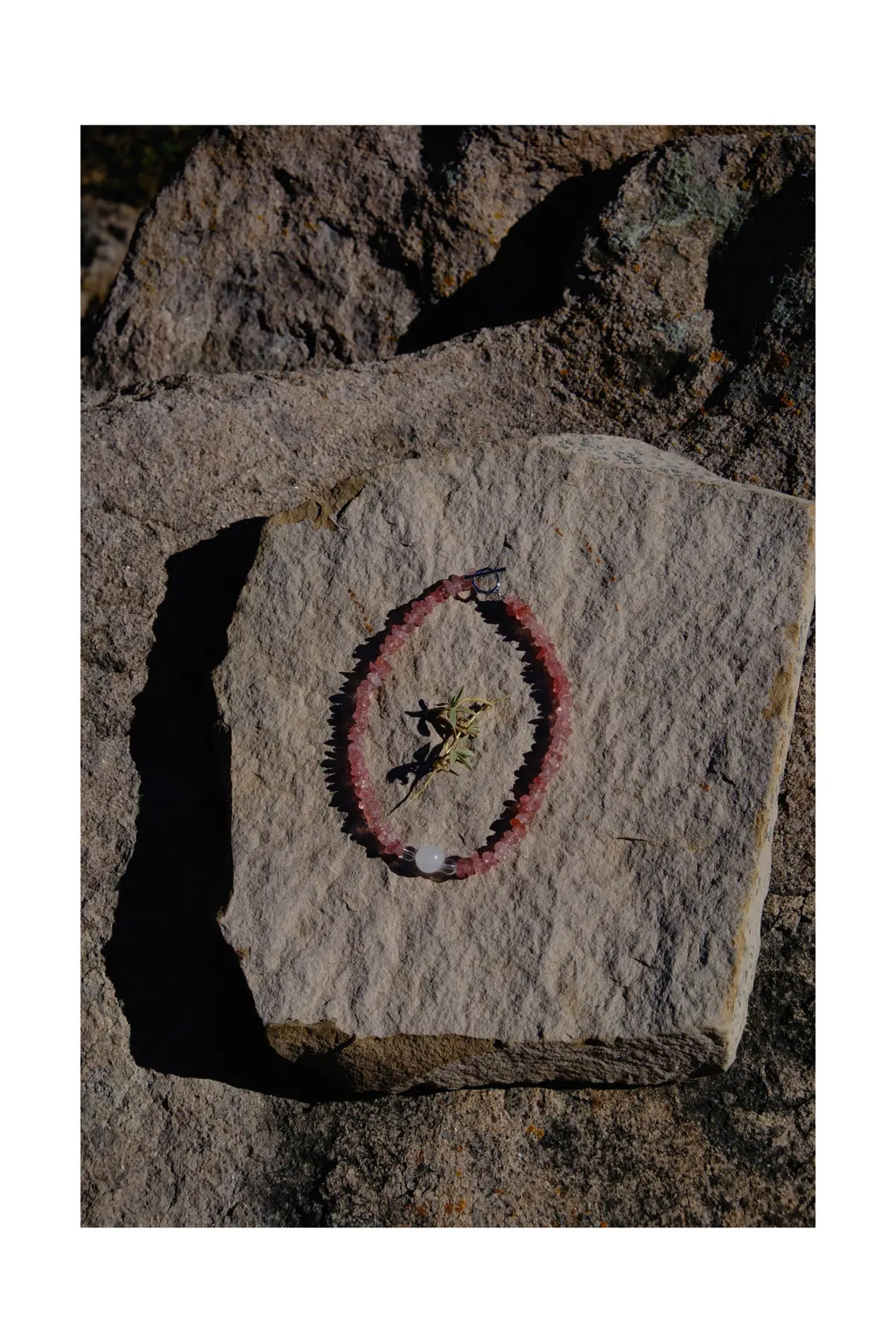 Strawberry Quartz & Milky Chalcedony Necklace