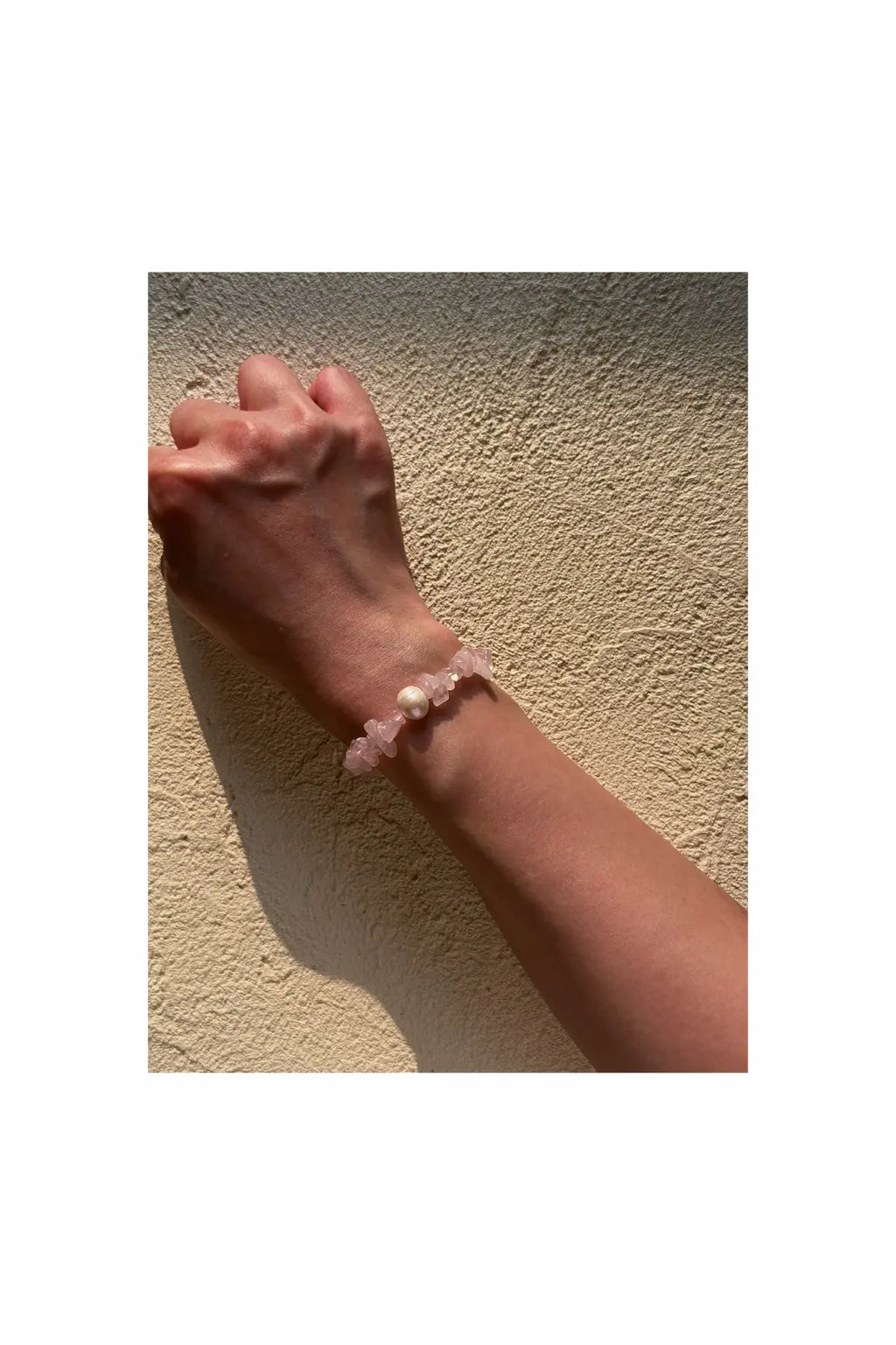 Rose Quartz & Clear Quartz & Pearl Bracelet