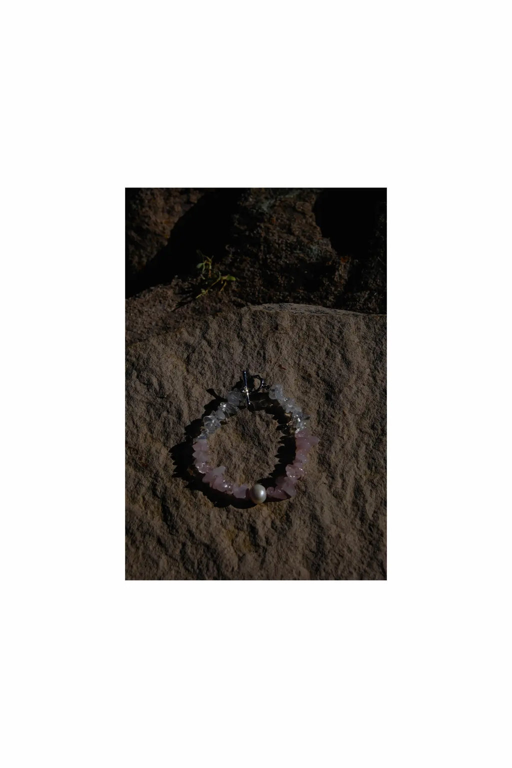 Rose Quartz & Clear Quartz & Pearl Bracelet