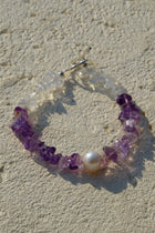 Amethyst & Clear Quartz & Pearl Bracelet
