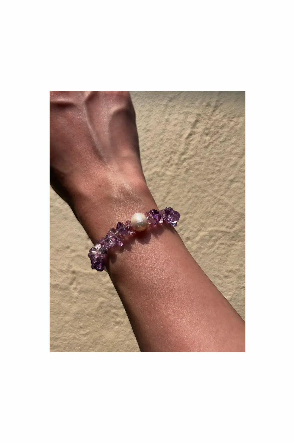 Amethyst & Clear Quartz & Pearl Bracelet