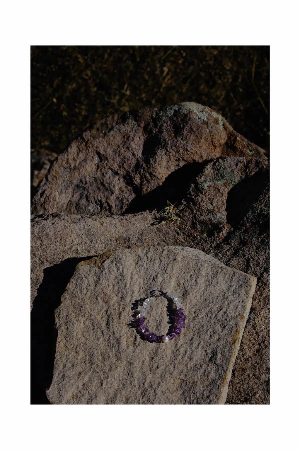 Amethyst & Clear Quartz & Pearl Bracelet