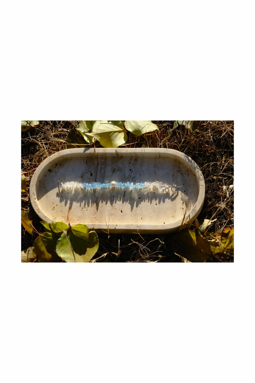 Aquamarine & Clear Quartz & Pearl Bracelet