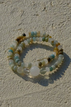 Amazonite Jade & Green Moonstone Double-Wrap Bracelet