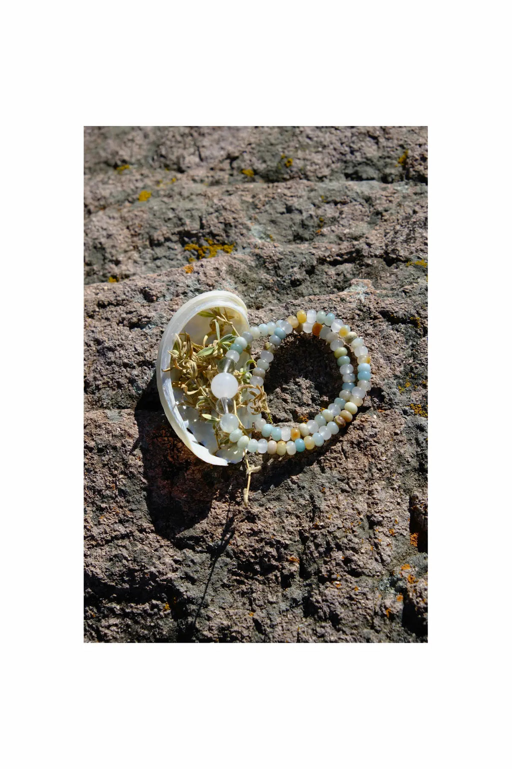 Amazonite Jade & Green Moonstone Double-Wrap Bracelet