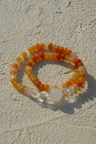 Red Jasper & Clear Phantom Quartz Double-Wrap Bracelet