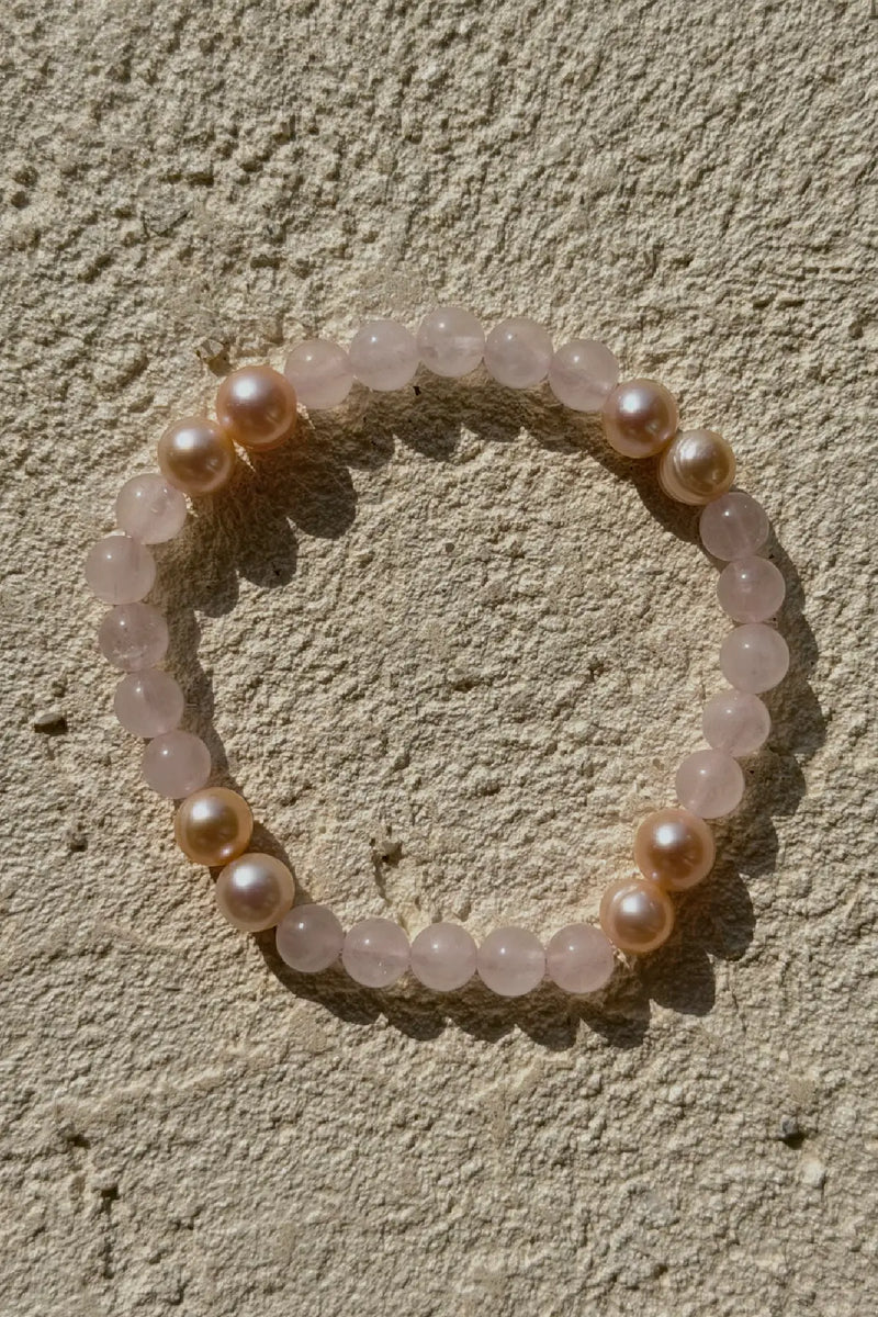 Rose Quartz & Pearl Bracelet