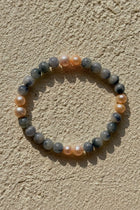 Blue Rabbit Hair Quartz & Pearl Bracelet