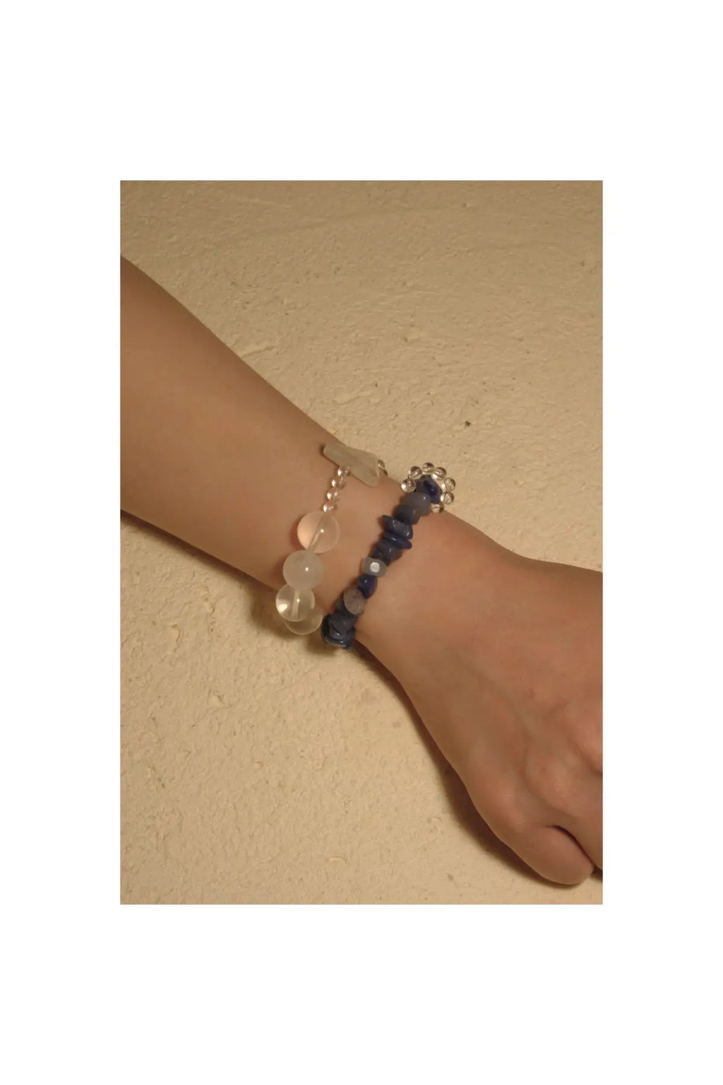 Blue Dumortierite & Tree Resin Talisman Double Wrap Bracelet