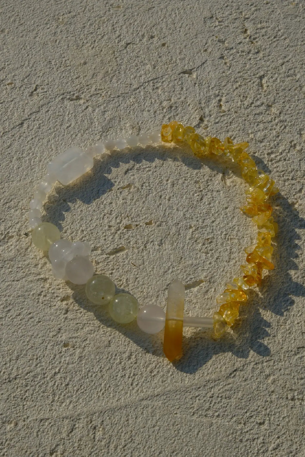 Citrine & Clear Phantom Quartz Double Wrap Bracelet