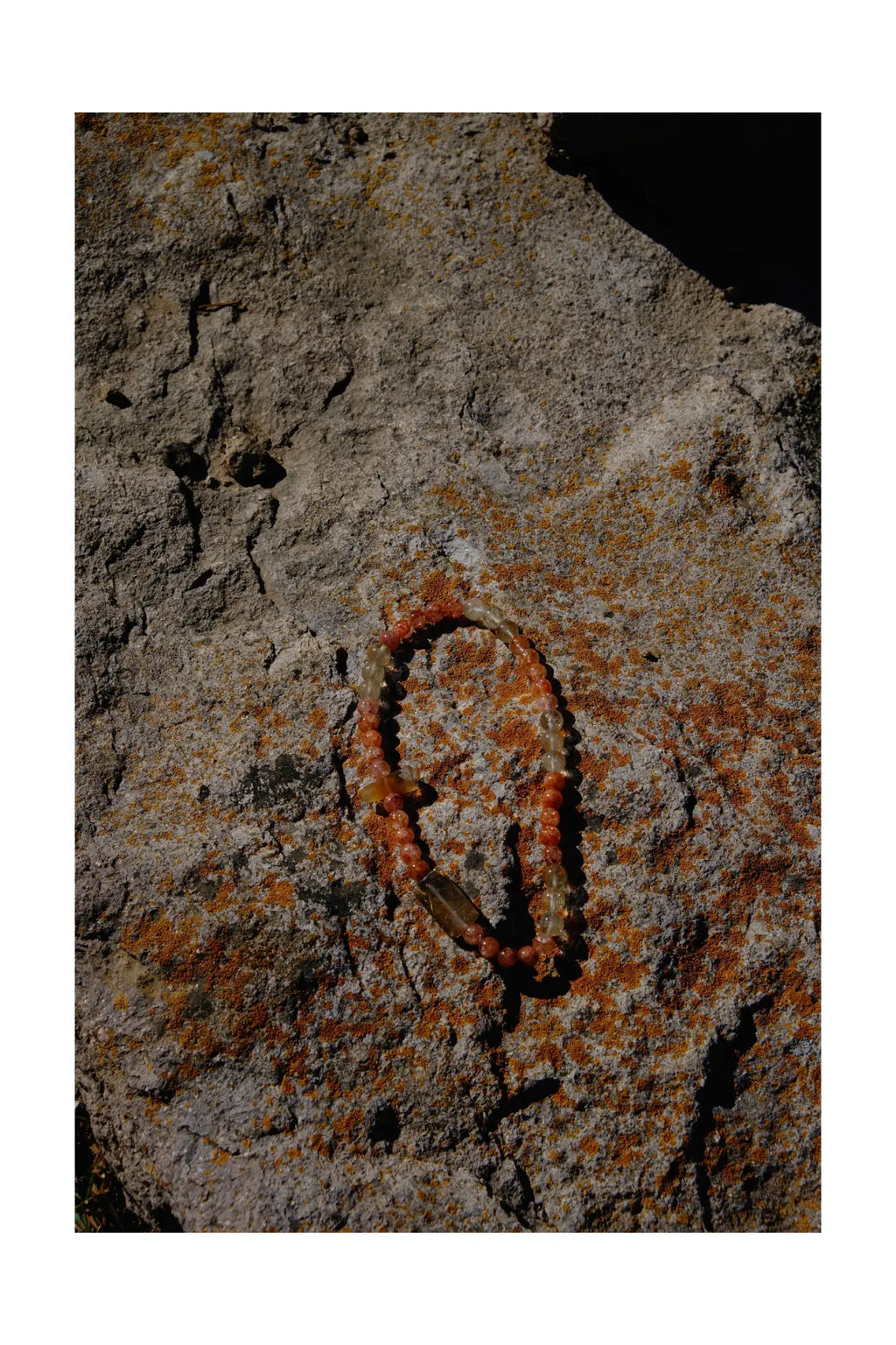 Golden Rutilated Quartz & Red Hematoid Quartz Double Wrap Bracelet