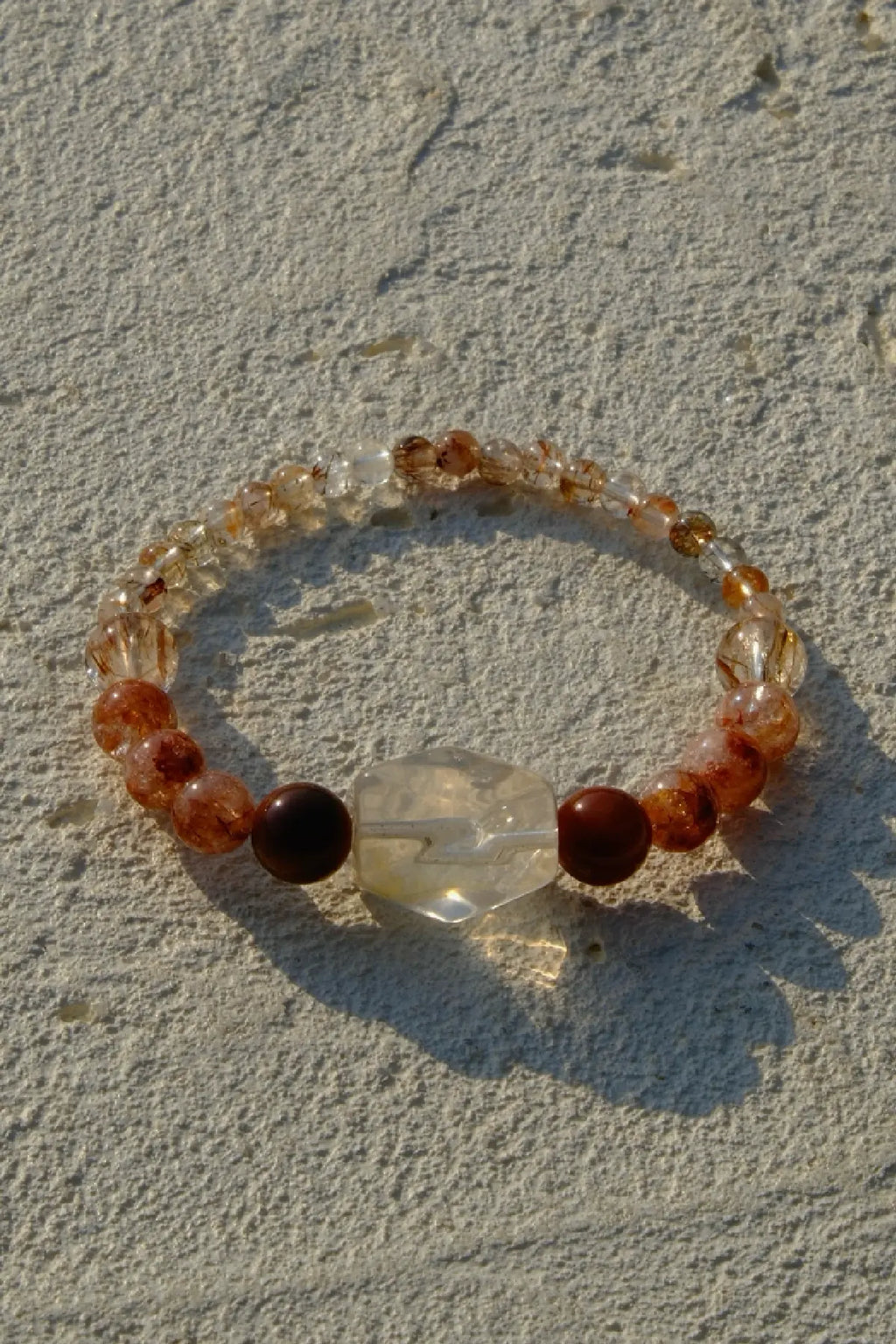 Gold Obsidian & Golden Rutilated Quartz Bracelet
