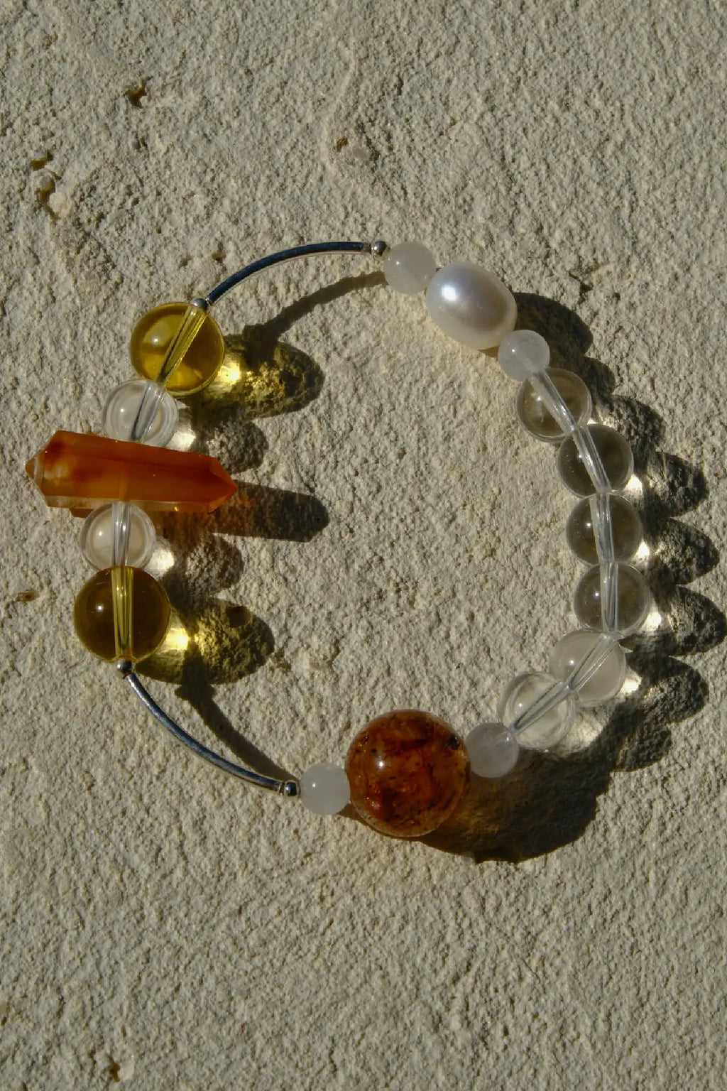 Citrine & Red Super Seven Quartz Bracelet