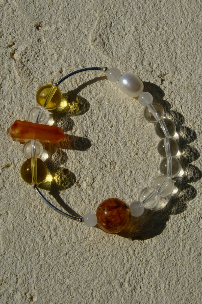Citrine & Red Super Seven Quartz Bracelet
