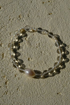 Clear Quartz & Baroque Pearl Bracelet