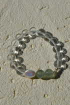 Clear Quartz & Green Rutilated Quartz & Baroque Pearl Bracelet