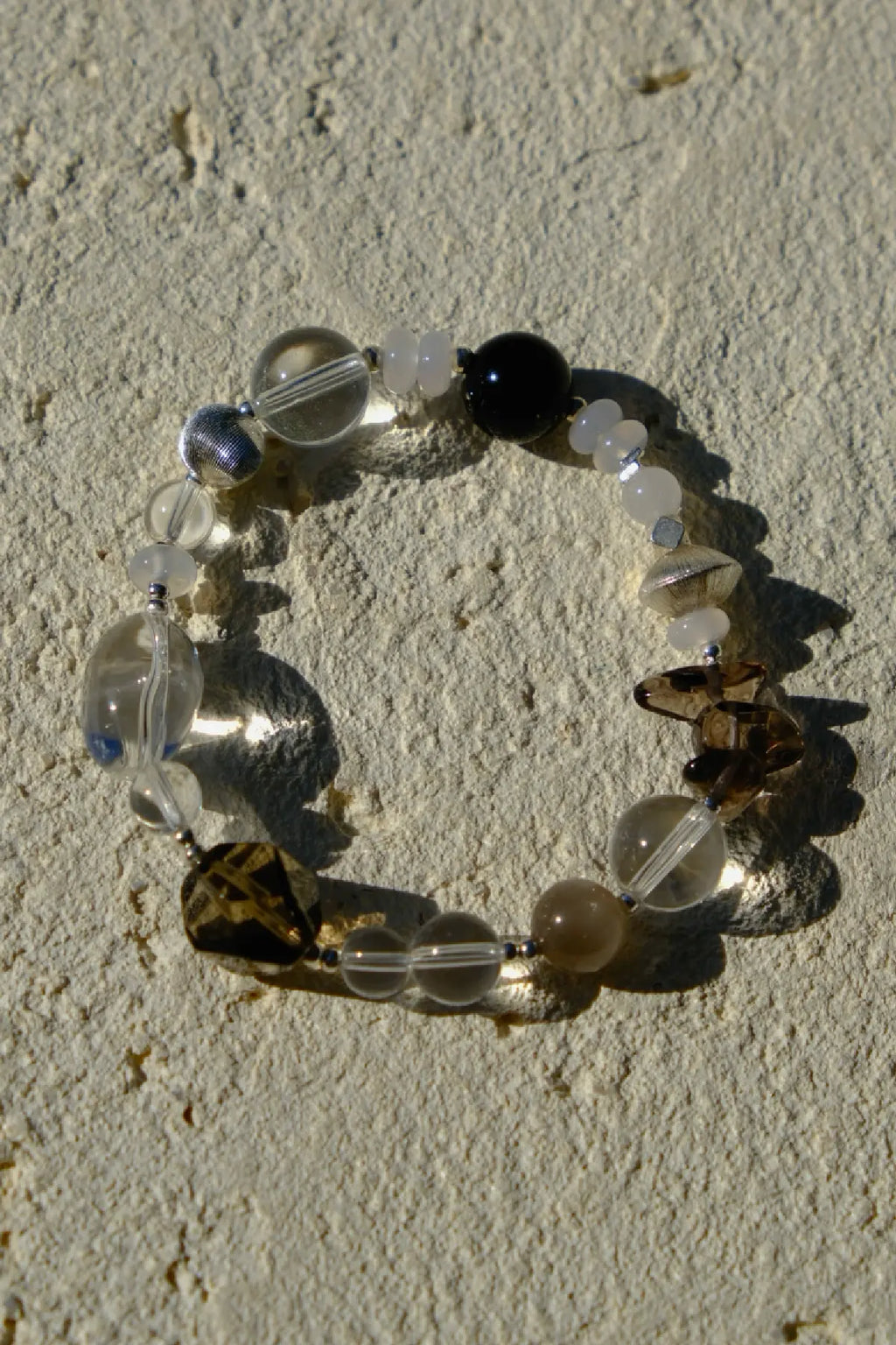 Clear Quartz & Smoky Quartz Bracelet